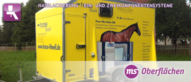 MSO-Beitragsbild_Haenger Oberflächentechnik, Nasslackierung Vorführ- und Demo-Mobils für die neuen Horse-fitwell Produkte der ms Gruppe